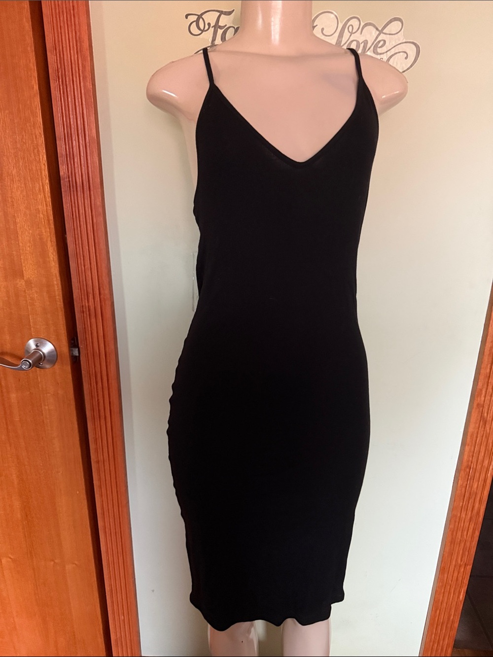 BCBGMaxAzria Black V-Neck Spaghetti-Strap Midi Dress